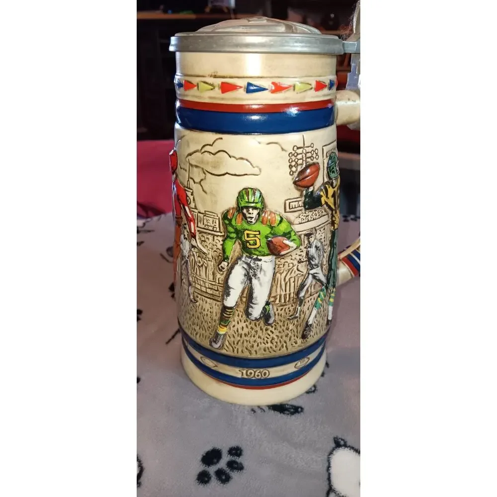 Vintage 1983 Avon Great American Football Ceramic Stein Cup